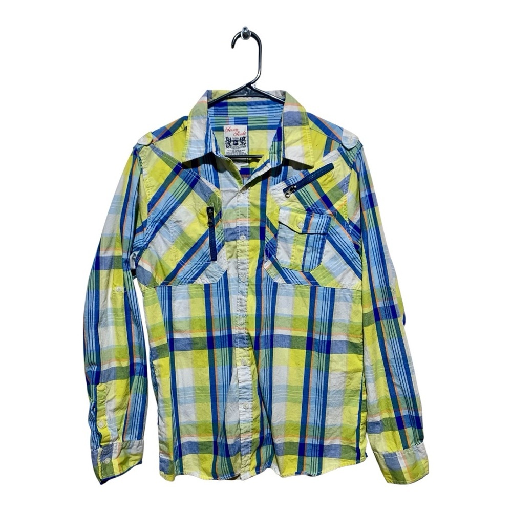 Women’s Seven Souls Button Down Plaid Long Sleeve Sz Large